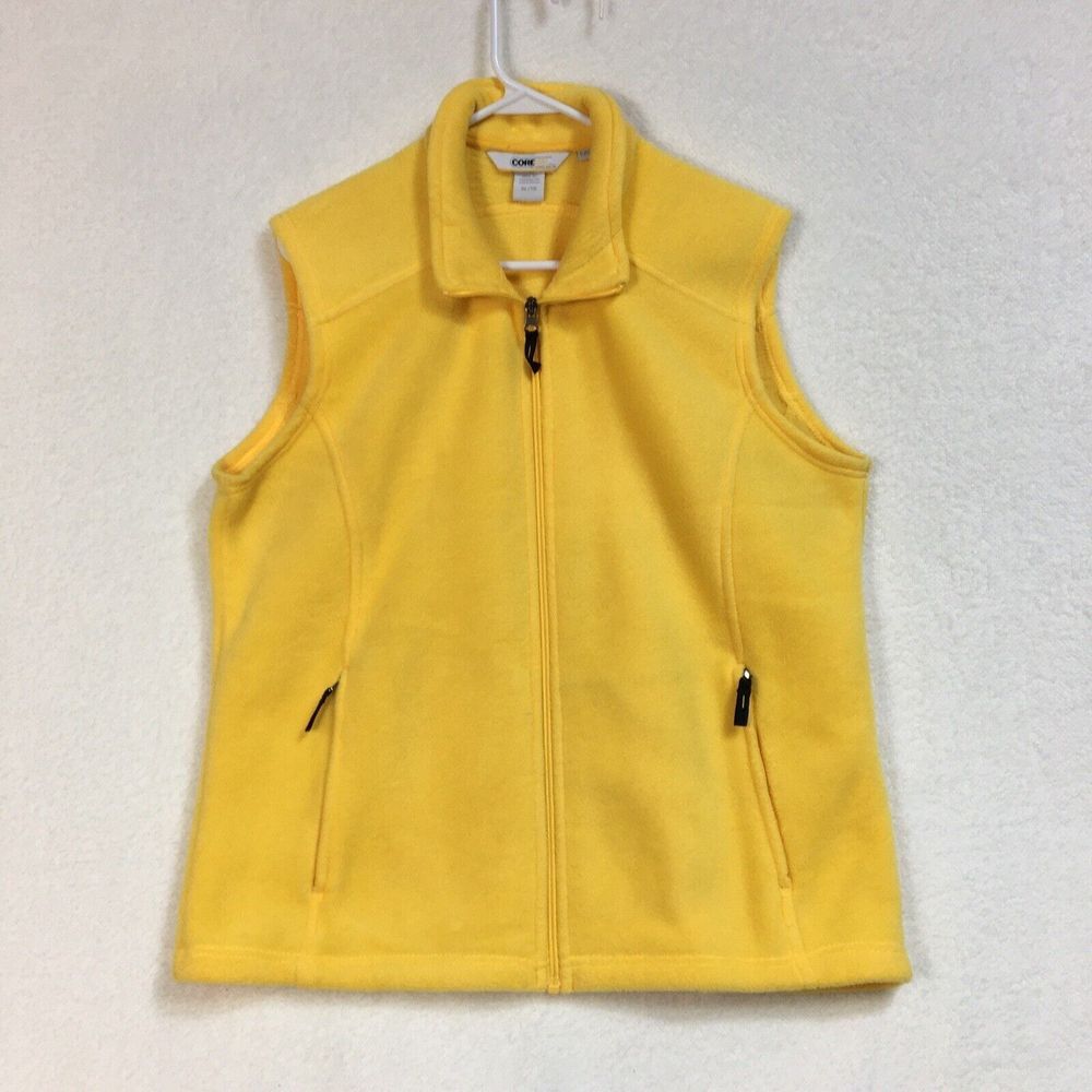 Core 365 Ladies Fleece Vest Womens Sz XL‎ Yellow Pockets Full Zip